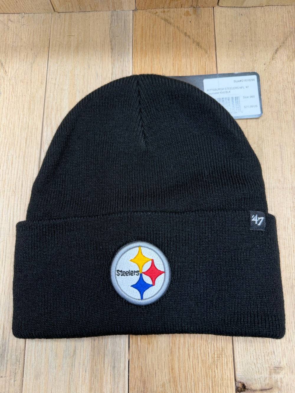 Pittsburg Steelers Black '47 Brand Cuffed Haymaker Knit Winter Beanie Ski Hat